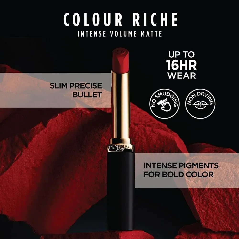 0.06 oz Le Carmin Courage L'Oreal Paris Riche Intense Volume Matte Lipstick